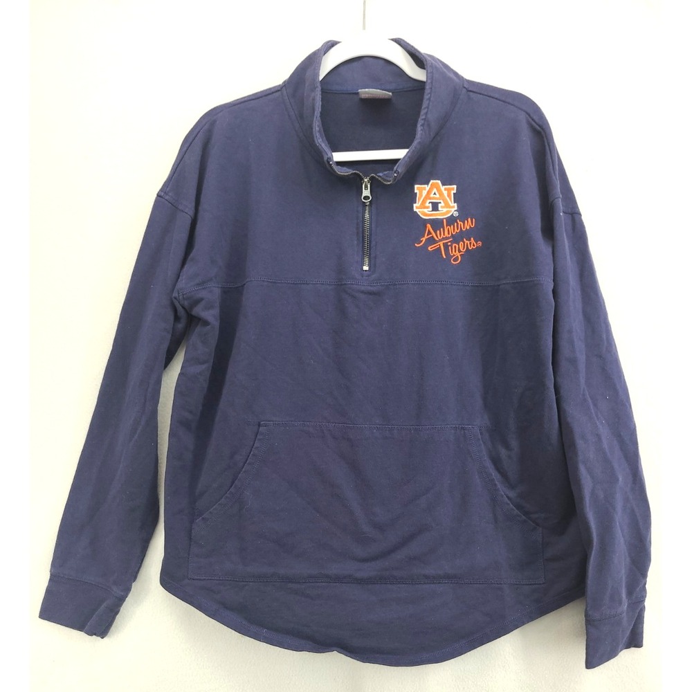 Auburn Tigers Sweatshirt XXL Adult Pullover AU 1/4 Zip Long Sleeve Navy